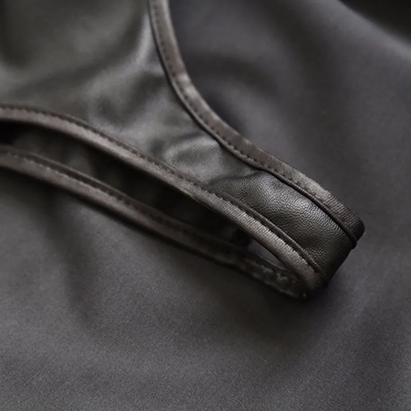 Verstelbare Pu Leer Zwart Sexy Party Club Rok Mode Gothic Bandage Rok Slim Bodycon Clubwear Korte Spanking Rok