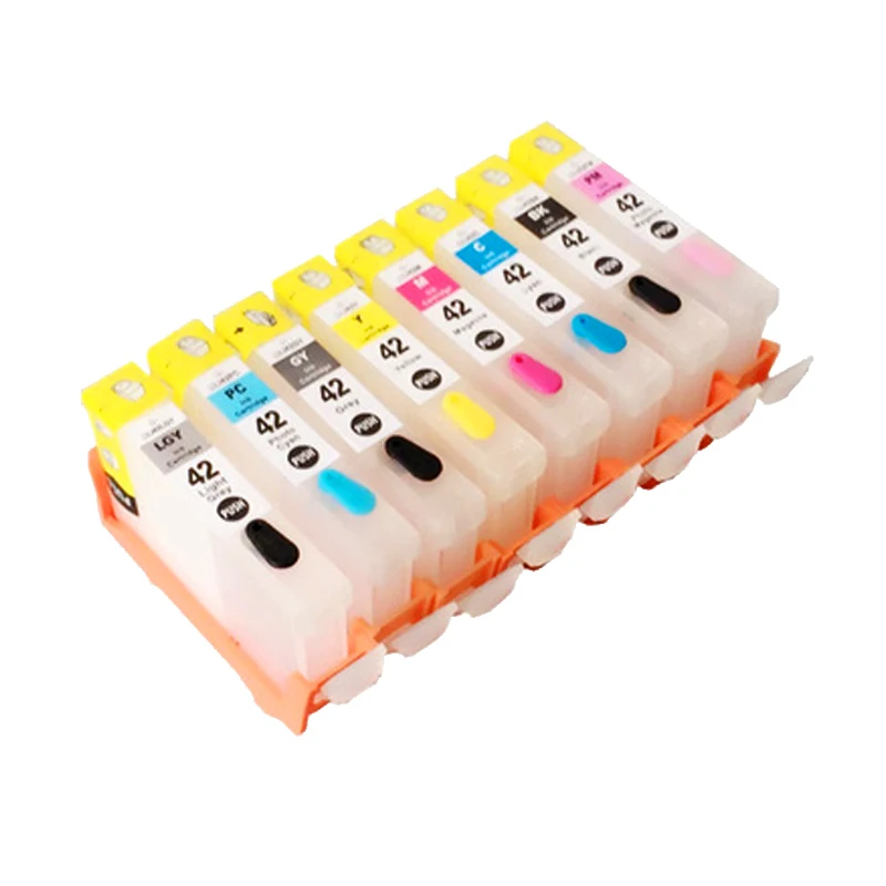 8color Refiilable Ink Cartridge Ink Cli 42 CLI 42 Ink Compatible for Canon Pixma Pro-100 Pro 100 Printer Cartridge Ink Refill