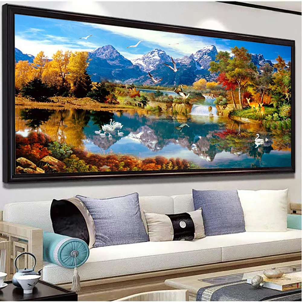 Diy Diamond Painting Kits Modern Art Nature Landscape Wall Painting Handmade Diamond Embroidery Living Room Bedroom Home Decor