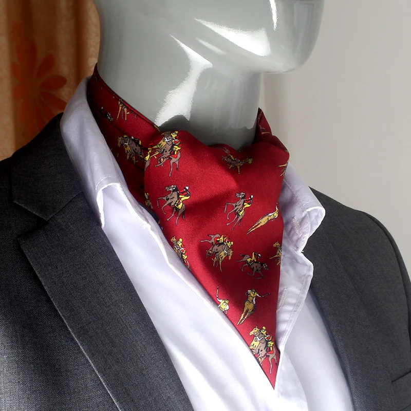 Corbatas informales de lunares Ascot para hombres, corbata de cuello suave de poliéster, corbata Vintage, vestido Formal de negocios, Scrunch,