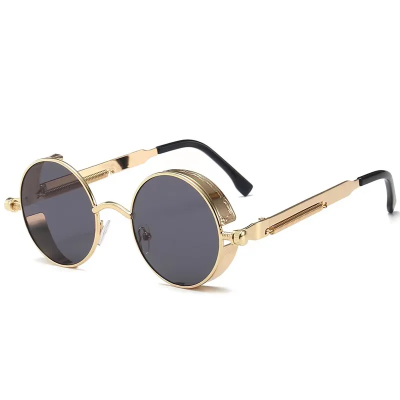 Men Metal Steampunk Sunglasses Women Fashion Round Glasses Brand Designer Vintage Sun Glasses High Quality Oculos De Sol