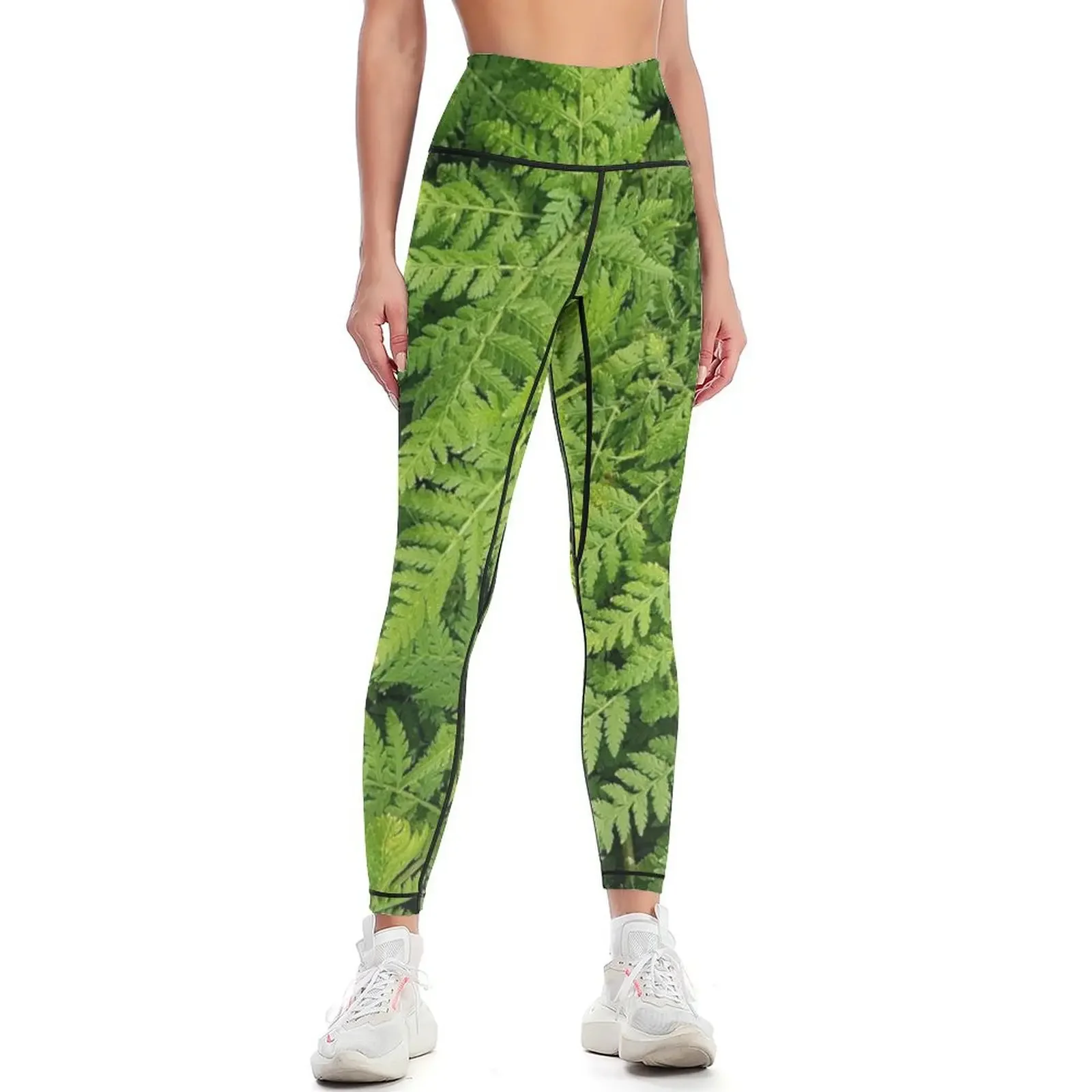 

Beautiful Green Fern Leggings Women's pants sportswear gym Jogger pants active wear Womens Leggings