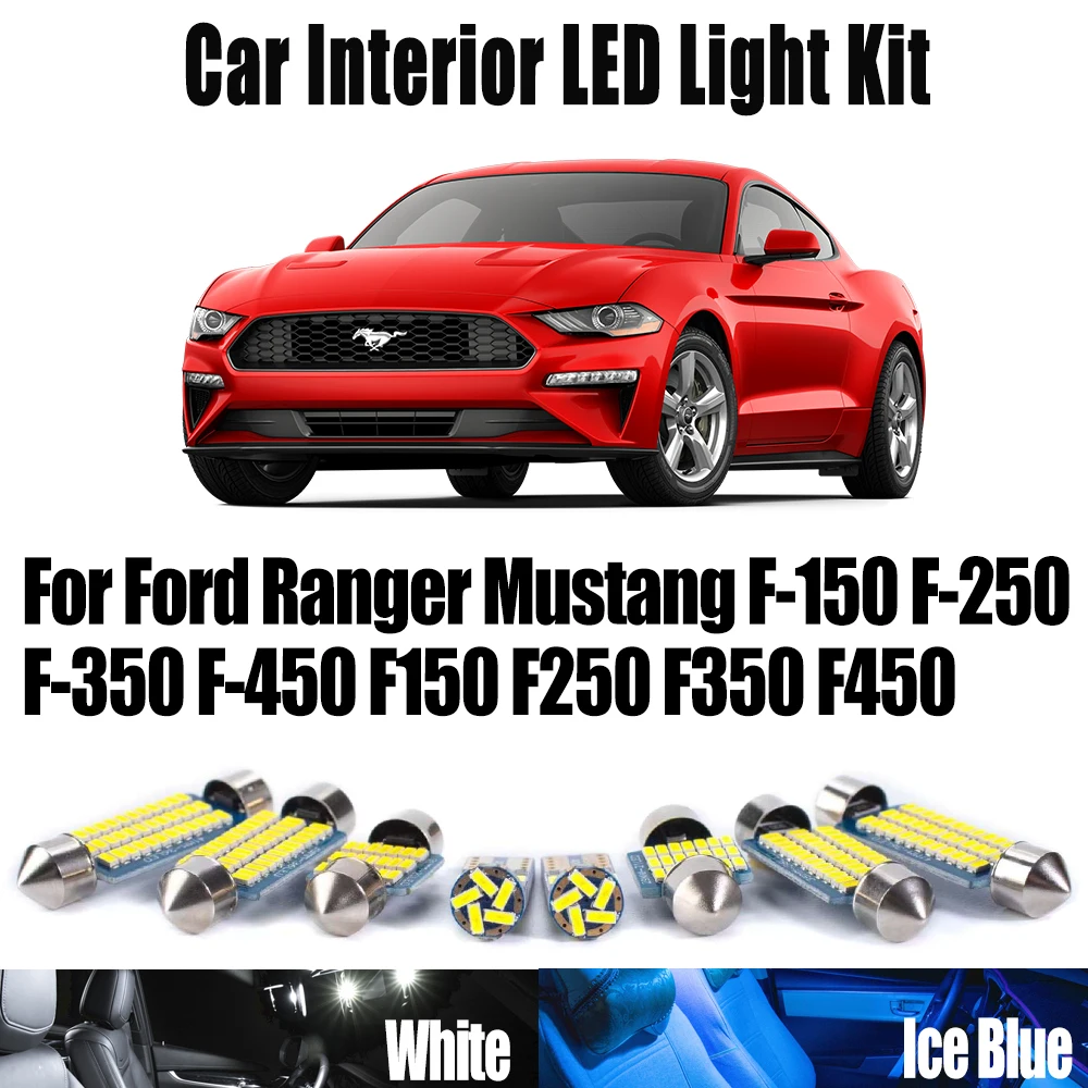 

For Ford Ranger Mustang F-150 F-250 F-350 F-450 F150 F250 F350 F450 Car Accessories LED Interior Map Dome Light Trunk Bulbs Kit