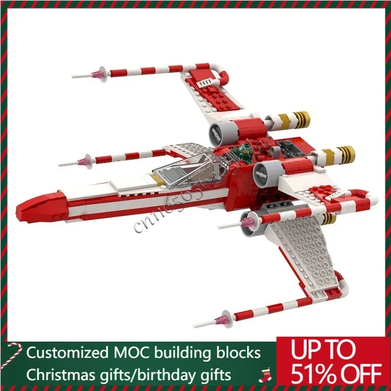 

539 шт., Звездный боевой фильм, Рождество, модель космического истребителя X-Wing, сделай сам, креативные идеи, детская игрушка в сборе, головоломка, подарок на день рождения MOC-75301