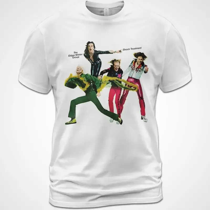 Camiseta de algodão Tratamento de Choque Edgar Winter Music Ringo Starr