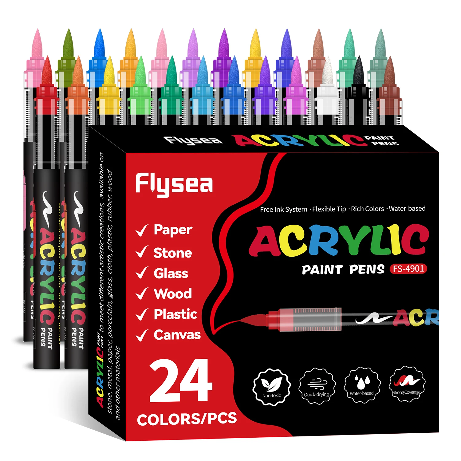 Art Craft Stationery - Set Spidol Cat Akrilik Cair 24