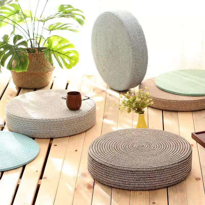 Rope weaving pu unity solid cushion tatami household heat insulation mat bedroom round can sit on the floor cushion meditation