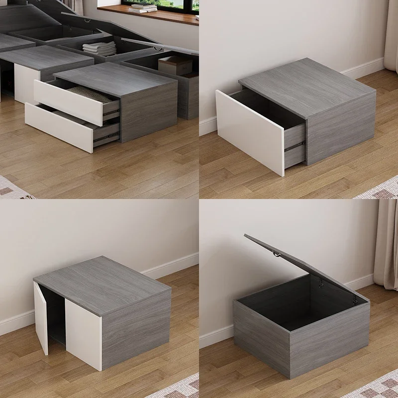 Customized bedroom tatami floor splicing bed small apartment splicing bay window sofa storage drawer cabinet with lift cabinet