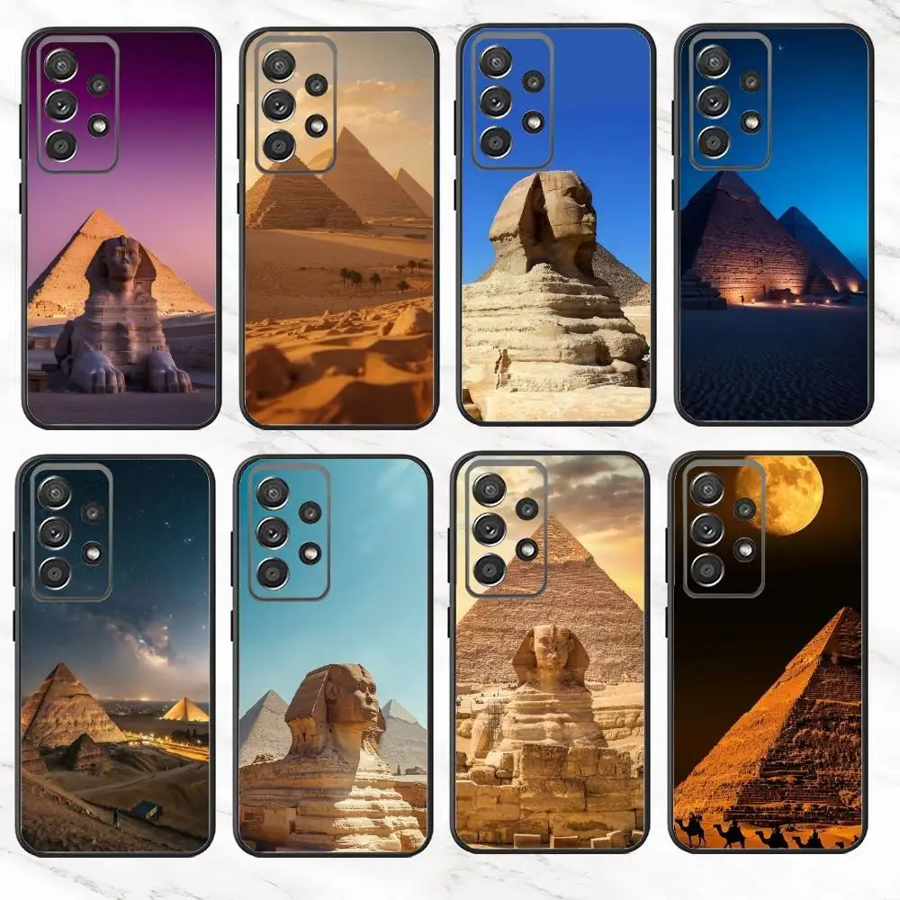 

T-The E-Egyptian Pyramids Phone Case For Samsung S25,S24,S21,S22,S23,S30,Ultra,S20,Plus,Fe,Note,10,9,5G Black Cover