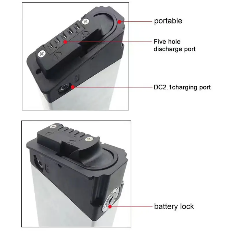 Folding E Bike Battery 36V 48V 52V 12Ah 15Ah 18Ah Amp DCH 006 for Samebike LO26 20LVXD30 Folding Electric Bicycle Batteries