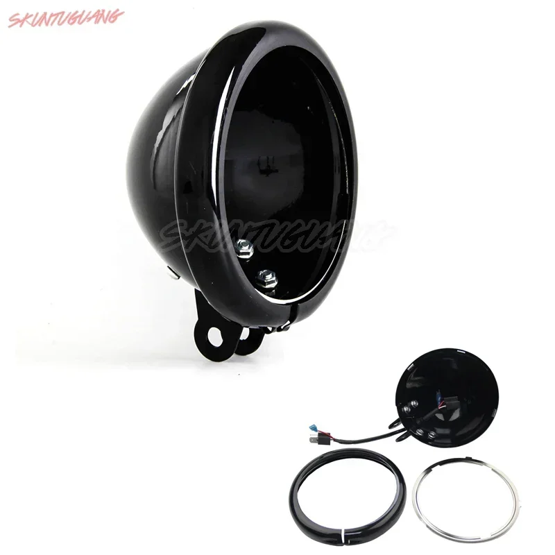 

5,75-дюймовый мотоциклетный светодиодный корпус фары, ведро 5 3/4 дюйма, держатель, крепление на кольцо, 1 шт. для FXD Sportster