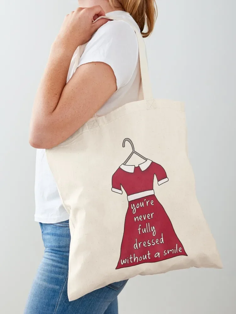 

Never fully dressed without a smile (Annie dress) Tote Bag Shopping bags tote bag women handbag