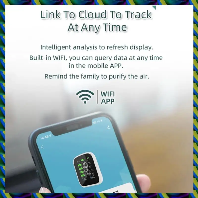 Ежедневный измеритель качества воздуха Tuya Wi-Fi, монитор качества воздуха в помещении 8-в-1, портативный монитор CO2, тестер температуры и влажности Easy T