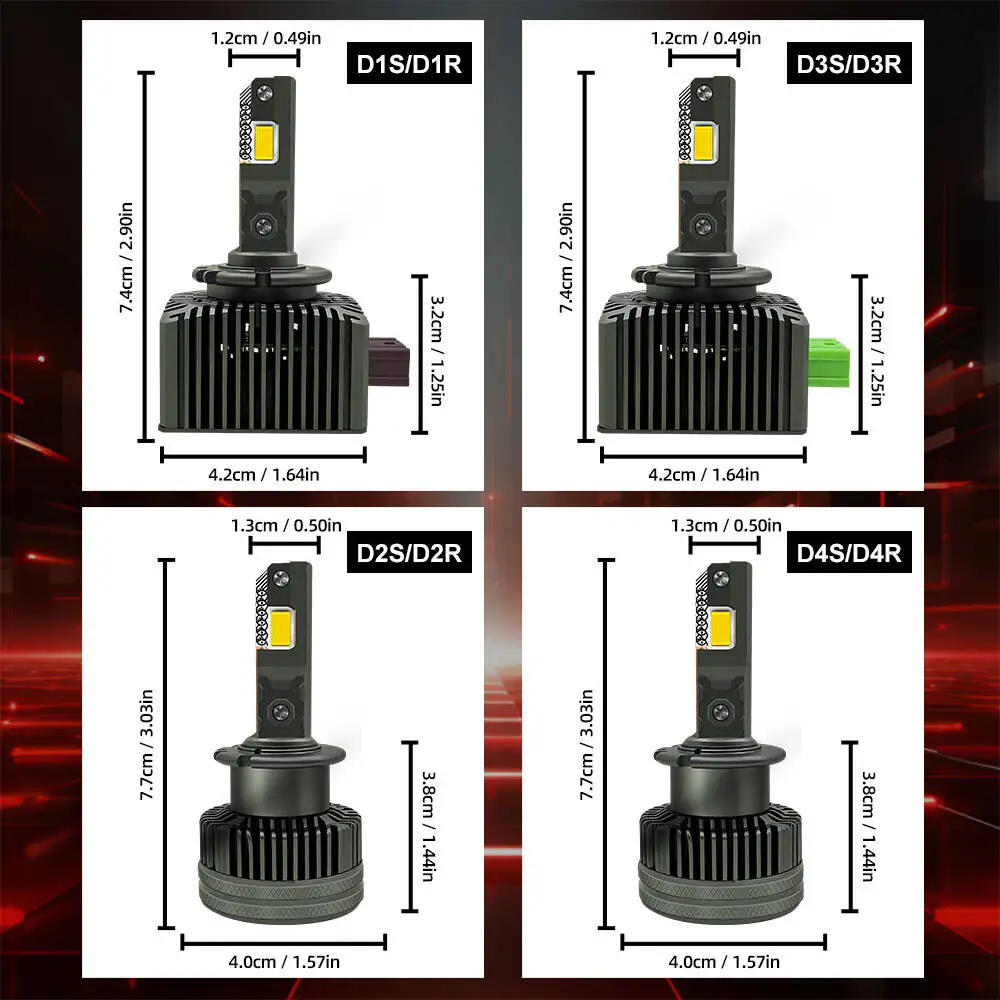 D1S D2S D3S D4S D5S LED Headlight Bulbs 6000K High Power 150W Turbo Fan 3570 CSP Plug & Play for Motor 4 Copper Tube Auto Light - view 3