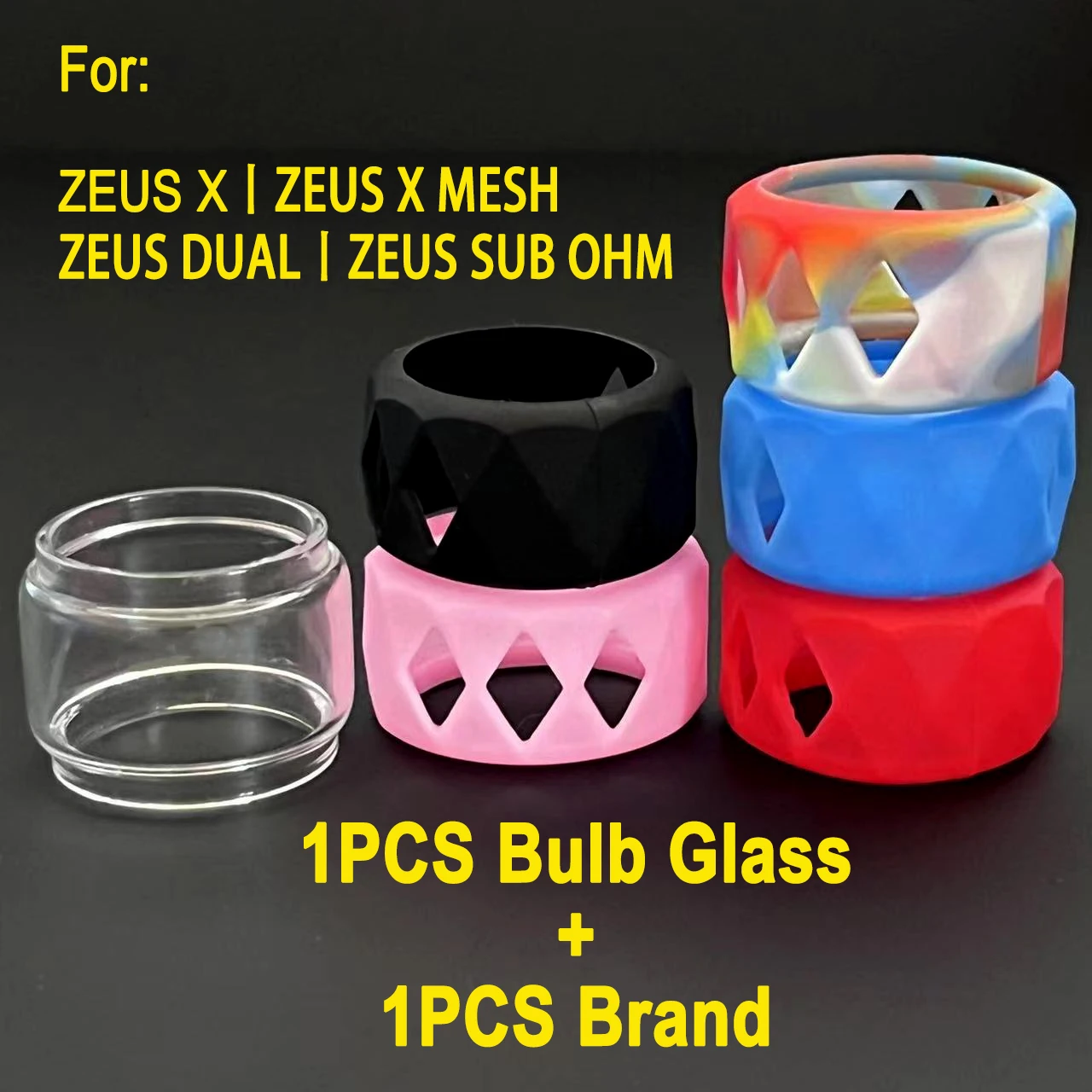 Zeus X Bubble Glass Protector Silicone Band Ring With ZEUS Dual ZEUS SUB Ohm ZEUS X Mesh Replacement Bulb Glass