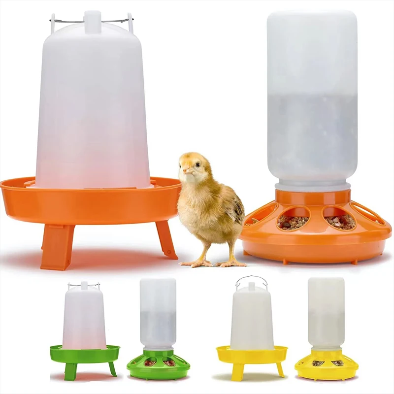 

1set Poultry Automatic Drinker Bucket Chicken Feeder Barrel Water Bucket Quail Drinking Farm Chicken Coop Water Supply