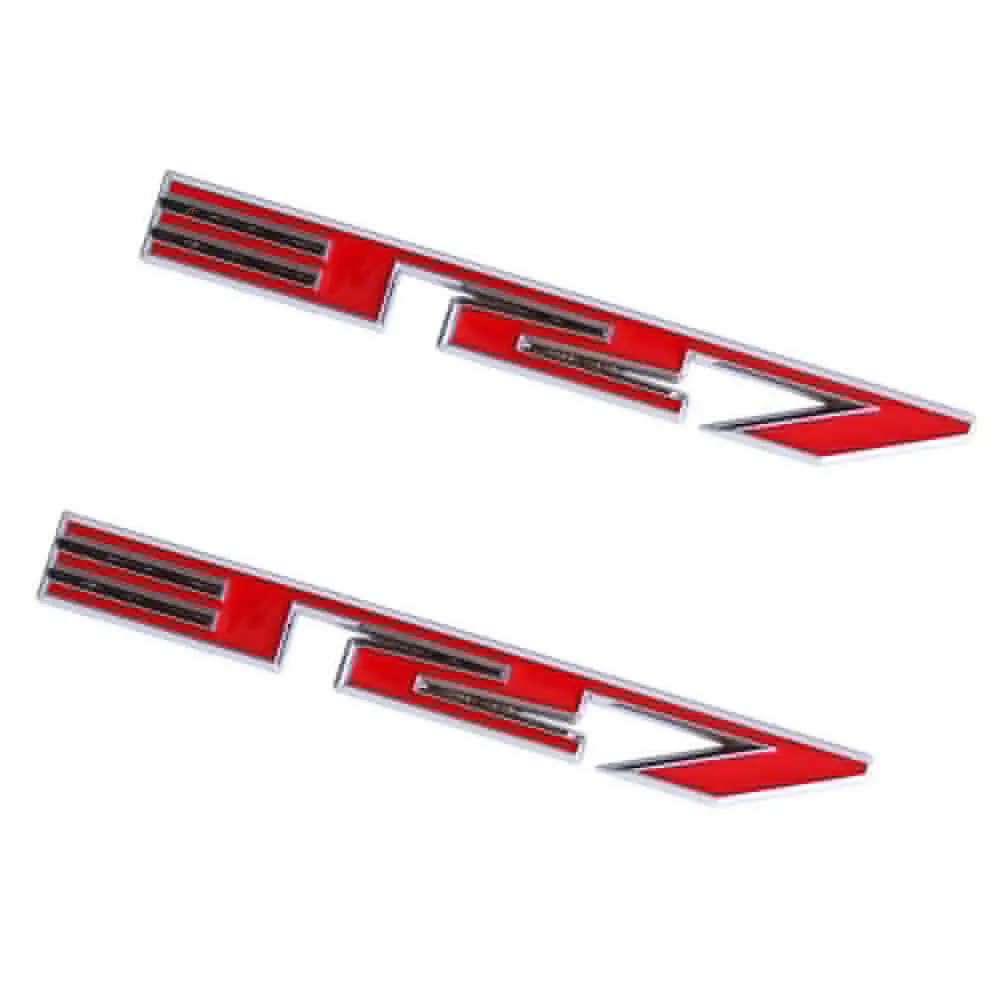 

2pcs Silver Red 327 Logo Car Side Door Fender Metal Trim Badge Emblem Universal