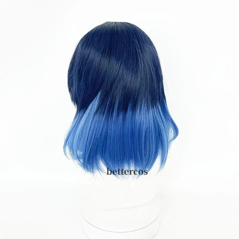 Wysokiej jakości peruka do cosplayu Anime Hashibira Inosuke, odporna na ciepło, syntetyczne włosy + czepek pod perukę