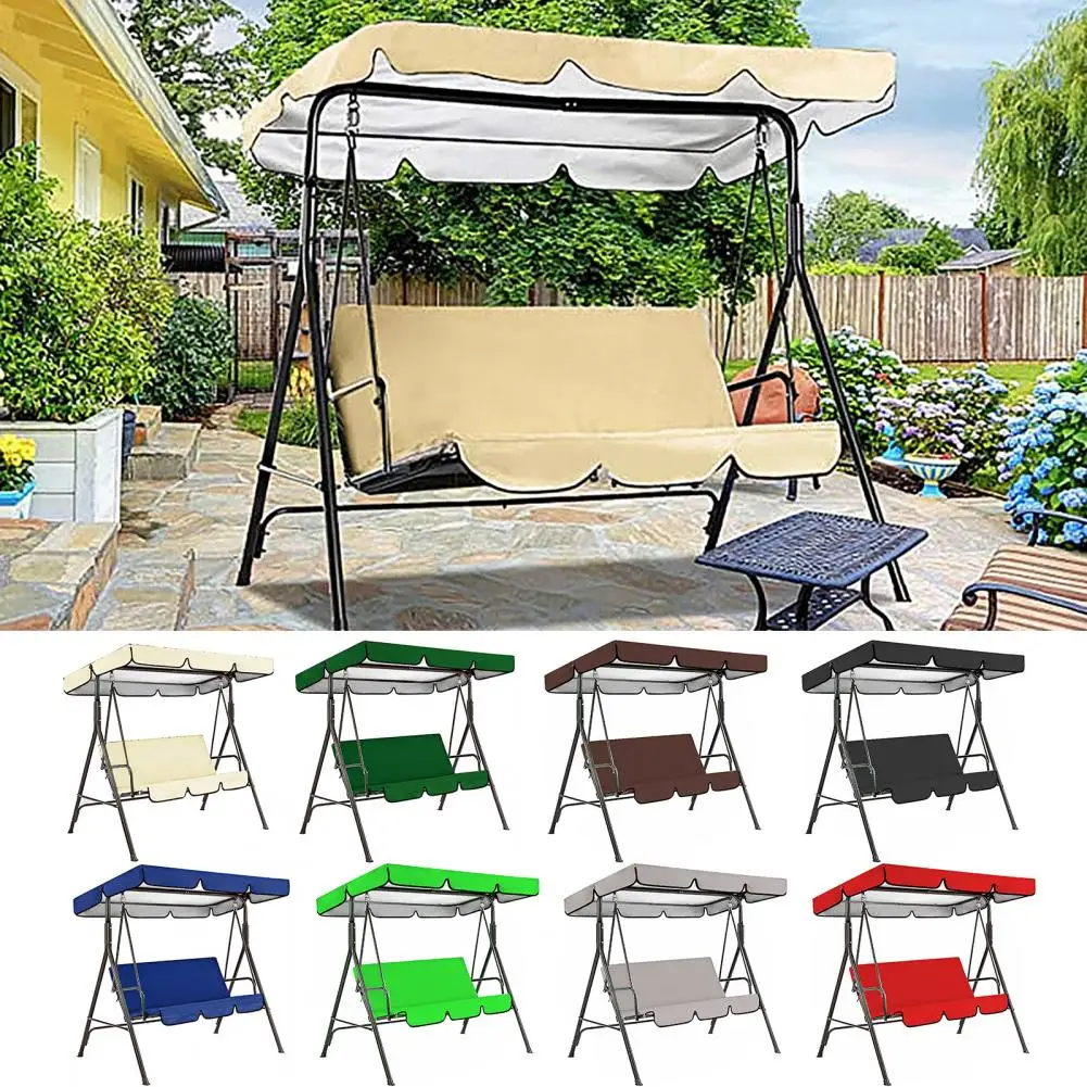 

Fade-resistant Swing Canopy Waterproof Uv-proof Garden Swing Canopy Replacement Set Easy Installation Outdoor Patio for Swing