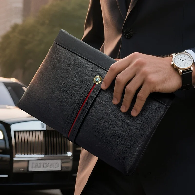 

Мужская большая кожаная сумка-клатч Cohnim Kevin Faion Busin, повседневная сумка-конверт в стиле апей с застежкой-молнией для молодежи