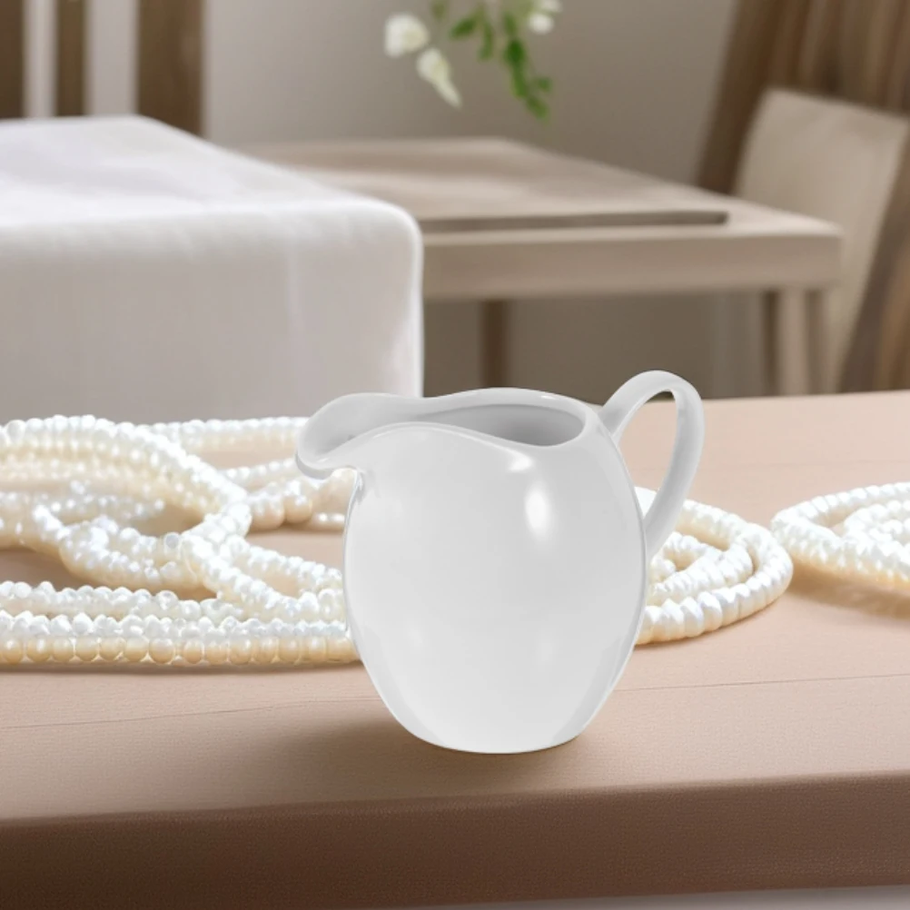 

2 шт. керамический кувшин для соуса, фарфоровый сливочник, кувшин для молока, белый, устойчивый к высоким температурам, нескользящее дно, идеально подходит для кофе