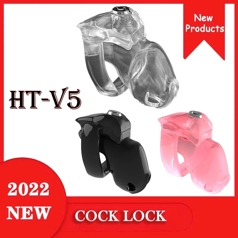 2022 New HT-V5 Click&Lock Padlock Male Chastity Cage Device Set Cock Cage Penis Ring Bondage Belt Fetish Adult Sex Toys Bdsm 18+