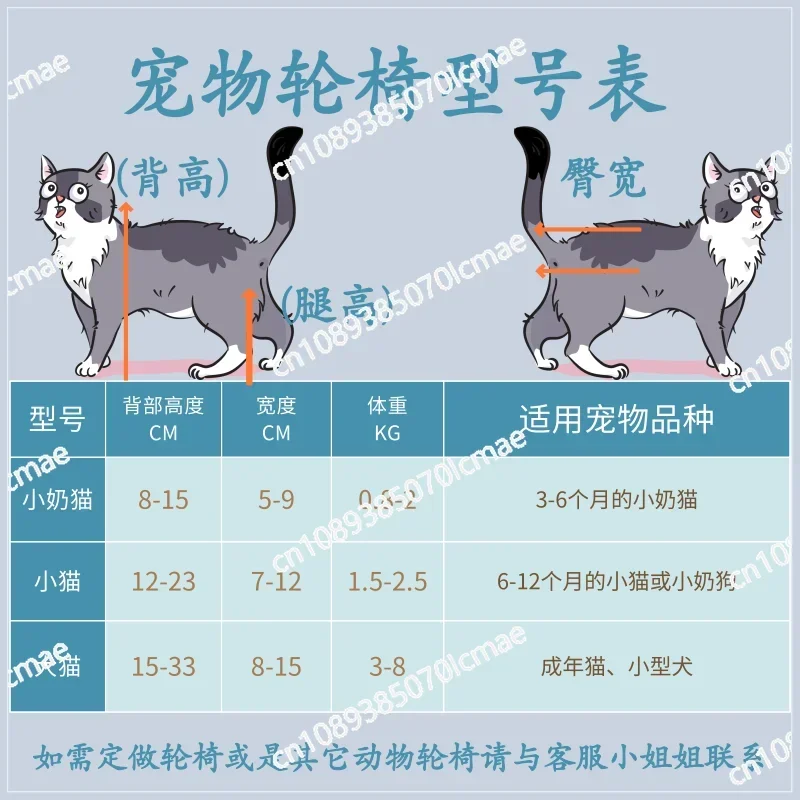 Sedia a rotelle per gatti Paralisi Frattura Animale domestico Hindleg Lesioni spalline Riabilitazione Veicolo di addestramento Hindlimb Disabilità Walker