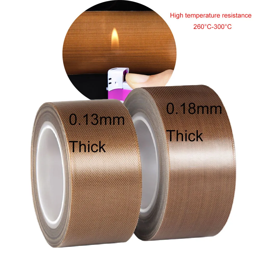 

1PCS High Temperature Resistance 300 Degree Adhesive Tape Cloth Heat Insulation Sealing Machine PTFE Tape 0.13mm 0.18mm Thick
