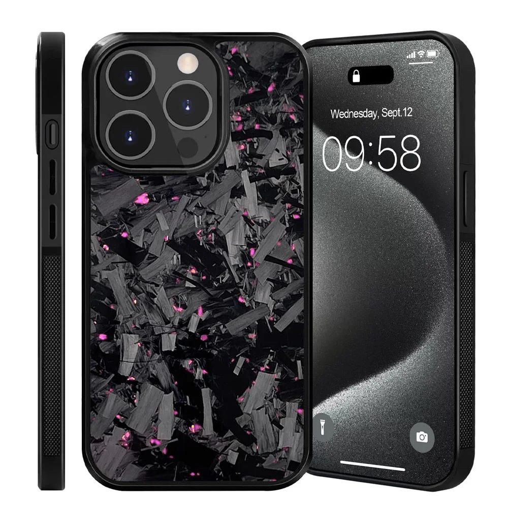 Magnetische Real Forged Carbon Case voor iPhone 17 17Air 16 15 14 13 12 11 Pro Max 16 + 15 + Beschermende Telefoon Achterkant met MagSafe