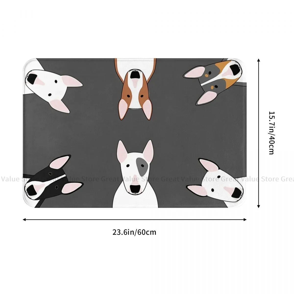 English Bull Terrier Dog Animal Bathroom Non-Slip Carpet Squad Bedroom Mat Entrance Door Doormat Home Decor Rug