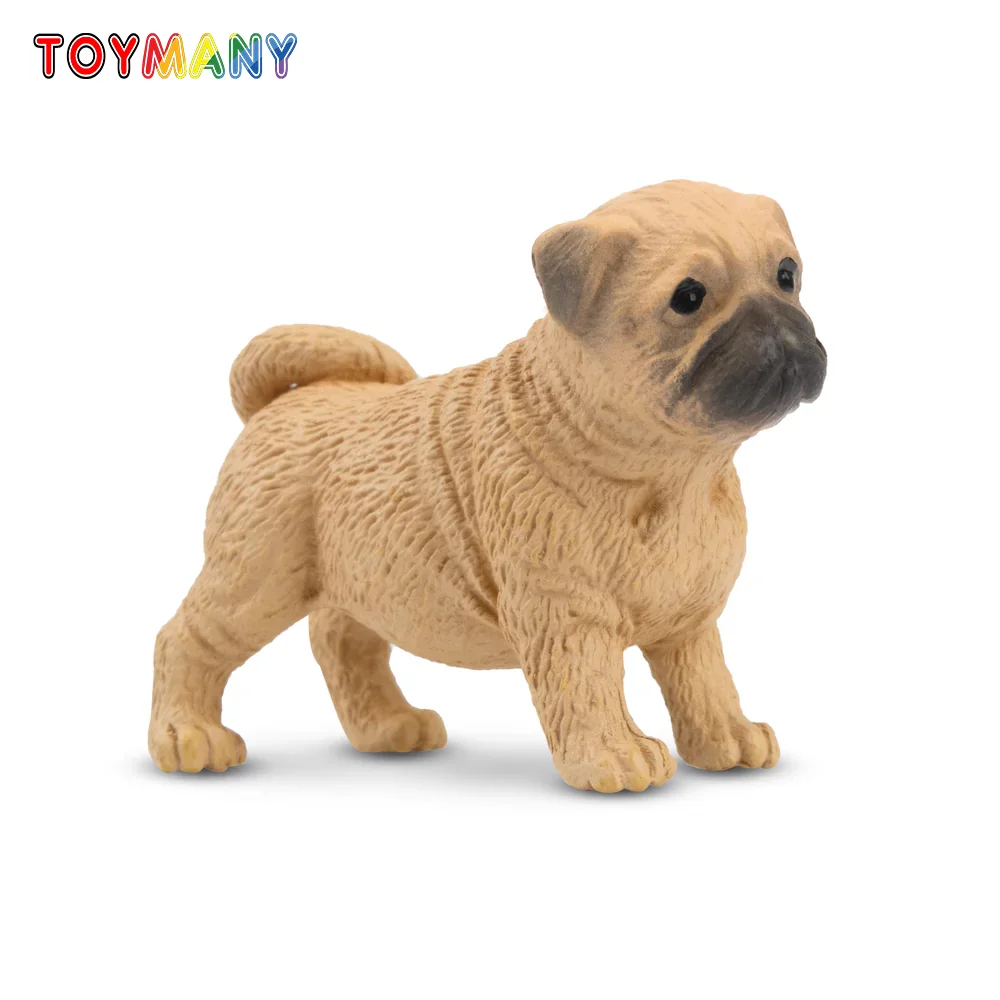 Toymany SimulazioneCarlino in piedi Cucciolo Animale domestico Modello Giocattolo Mini Figure Bambole Action Figurine Giocattoli Regalo per bambini Decorazione torta