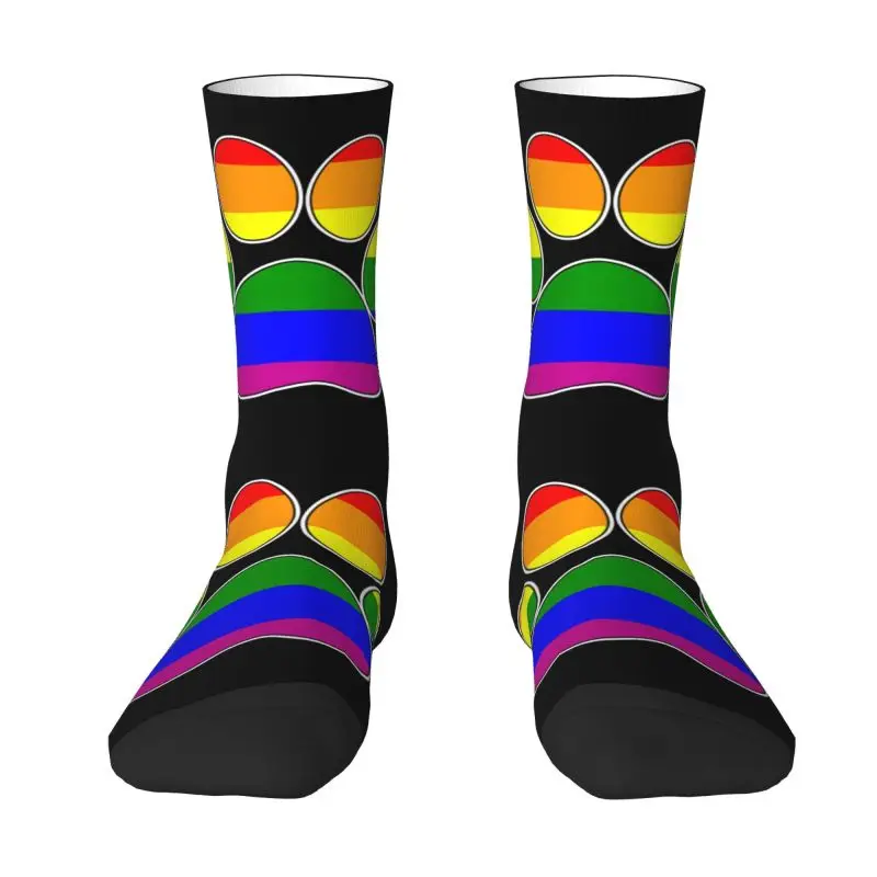 

Fun Printed LGBT Pride Gay Paw Socks for Women Men Stretch Summer Autumn Winter Crew Socks