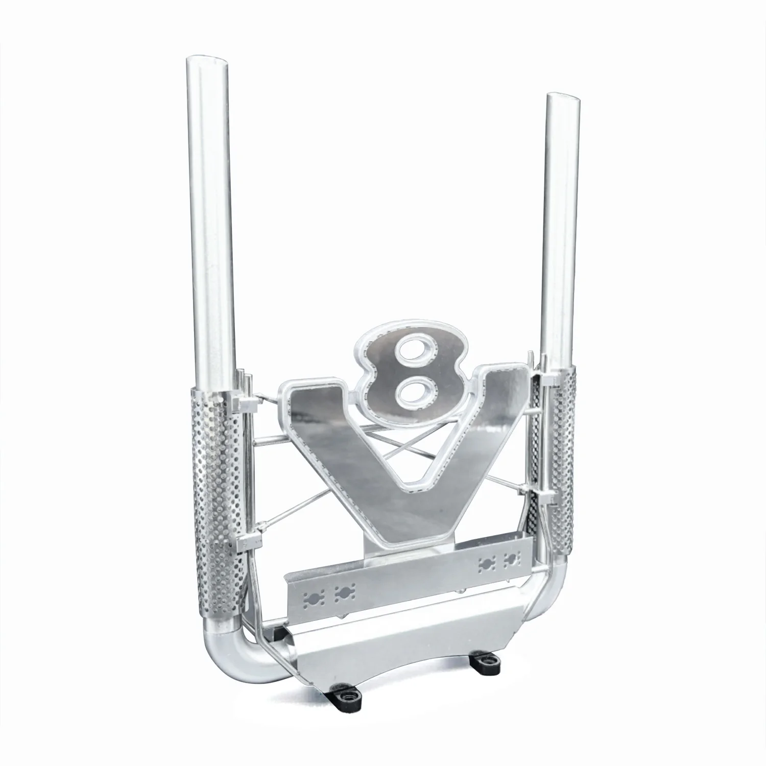 قطع غيار أنبوب العادم المعدني ث/مصباح ليد تحكم لتقوم بها بنفسك TAMIYA 1/14 التحكم عن بعد شاحنة جرار 56368 56379 نموذج ترقية جزء #1