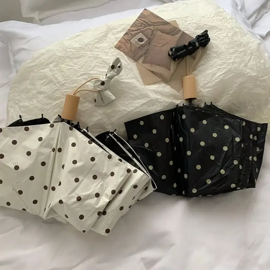 

Minimalist Fashion Polka Dot Dual-Use Umbrella, Sunscreen & UV Protection, Suitable For Daily Outdoor Sun Protection And Rainy D