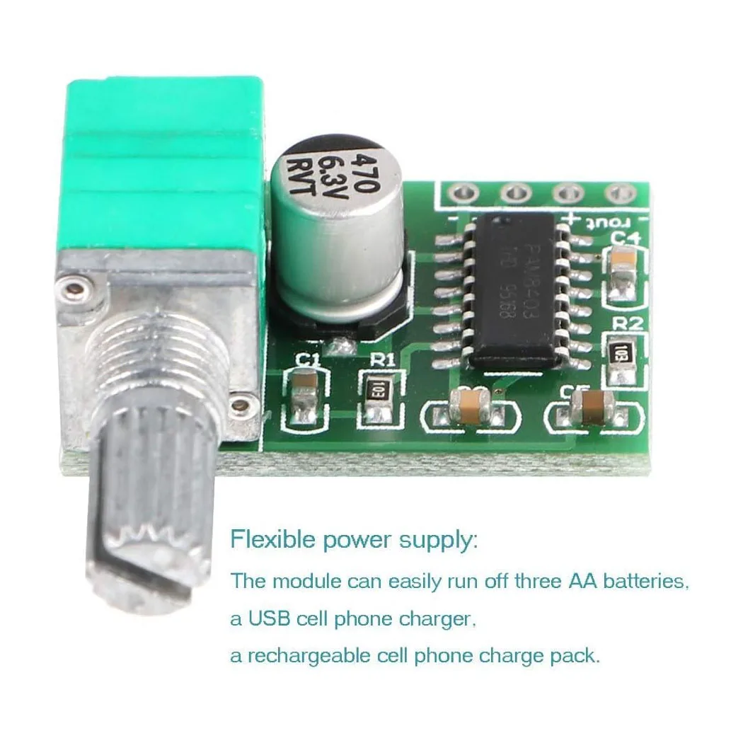 Mini 3W + 3W DC 5V Amplificatore audio Pratico modulo amplificatore di potenza digitale Scheda amplificatori stereo PAM8403 a doppio canale con potenziometro