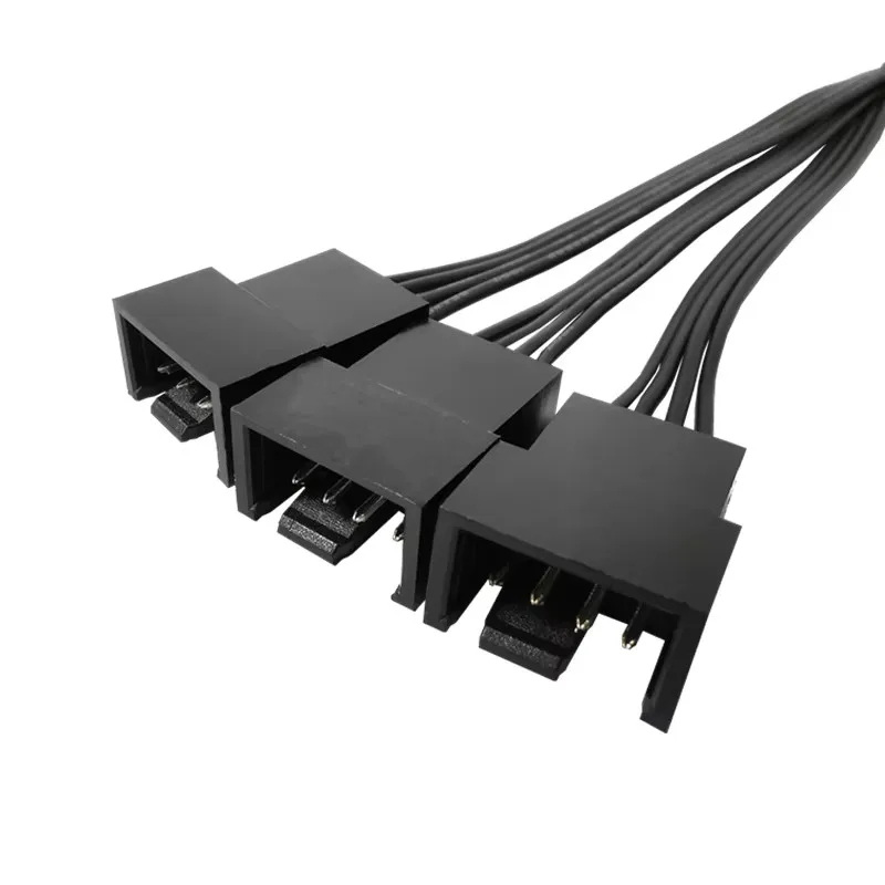 Connector 1 to 3 Way Motherboard 4 Pin PWM Connector Cooling Fan Extension Cable Computer Fan Cable 4p One Point Three HUB