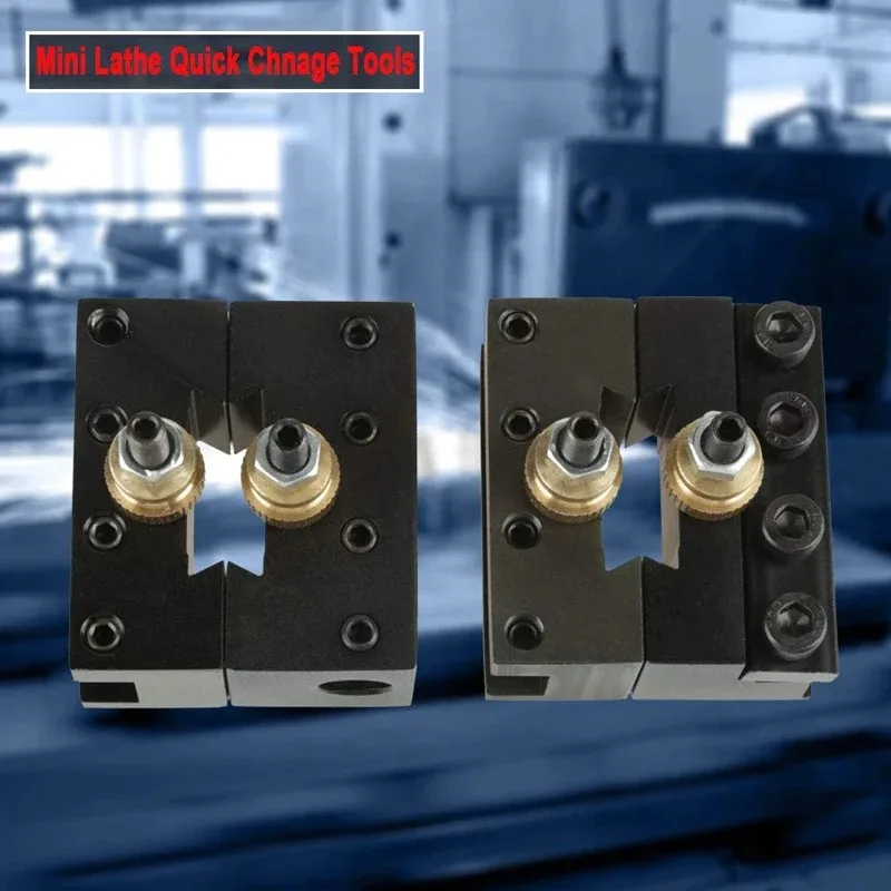 Facing  Quick Change Tool Mini Lathe Post Holder Kit Handle Angle Workpiece