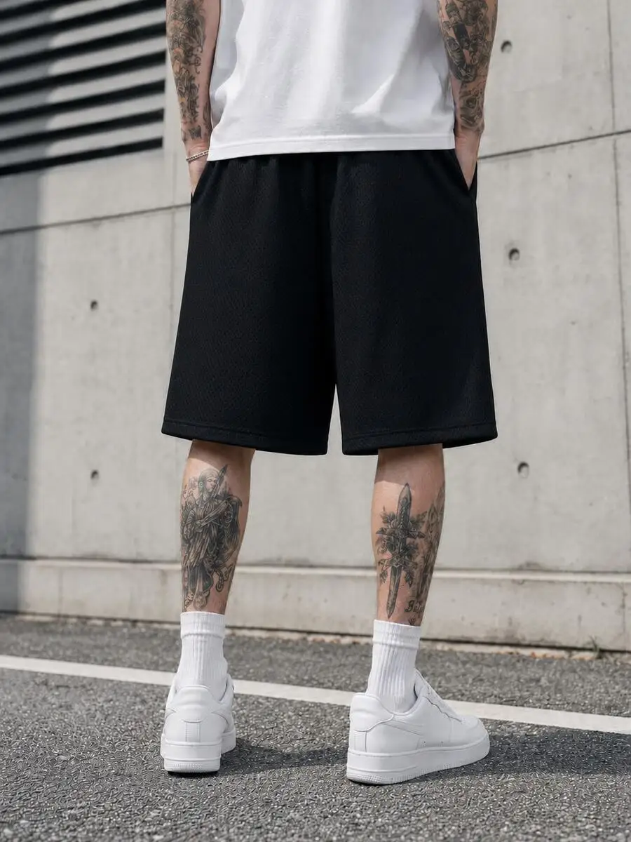 Men Graphic Letter Print Mesh Basketball Shorts