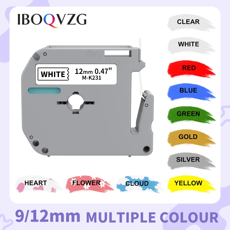 IBOQVZG Black on White M-K231 Labels For Brother MK 231 MK-231 Label Tape M Tape 12mm Label Tape For Brother P touch Label Maker