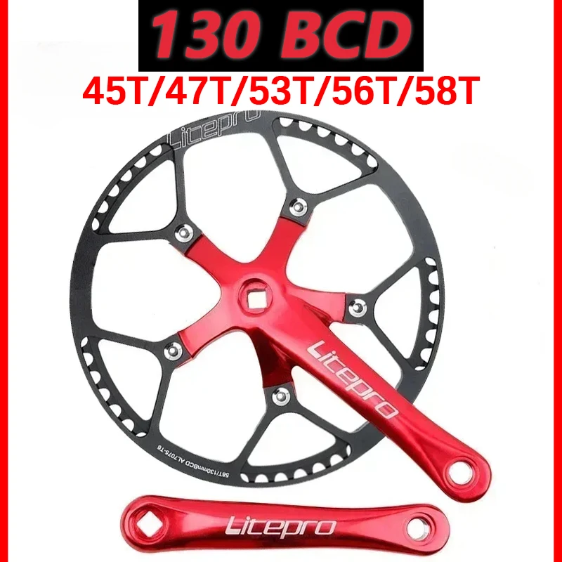 

Litepro 130 BCD Chainring квадратные шатуны, Кривошип 45T 47T 53T 56T 58T, Кривошип и цепь для велосипеда, дорожного велосипеда