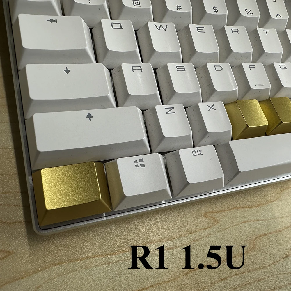 No Letter R3 1.5U Tab Metal Keycaps R1 1.5U Ctrl Alt Keycap Cherry Profile MX Cross Mechanical Keyboards Silver Gold Black Caps