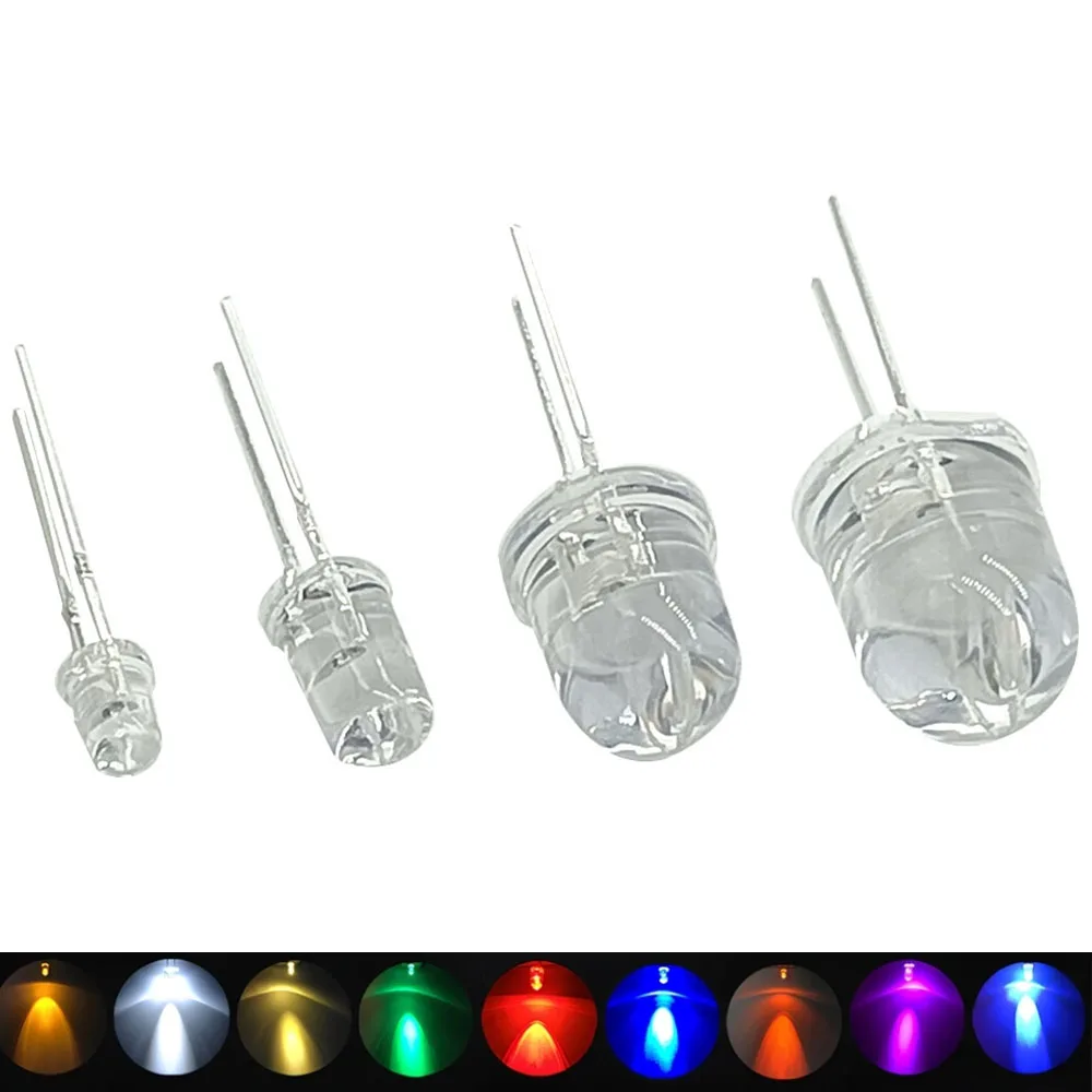 200X F3 5mm 8mm 10mm circular white, red, green, blue, yellow, pink, water clear LED ultra bright light emitting diode bulb