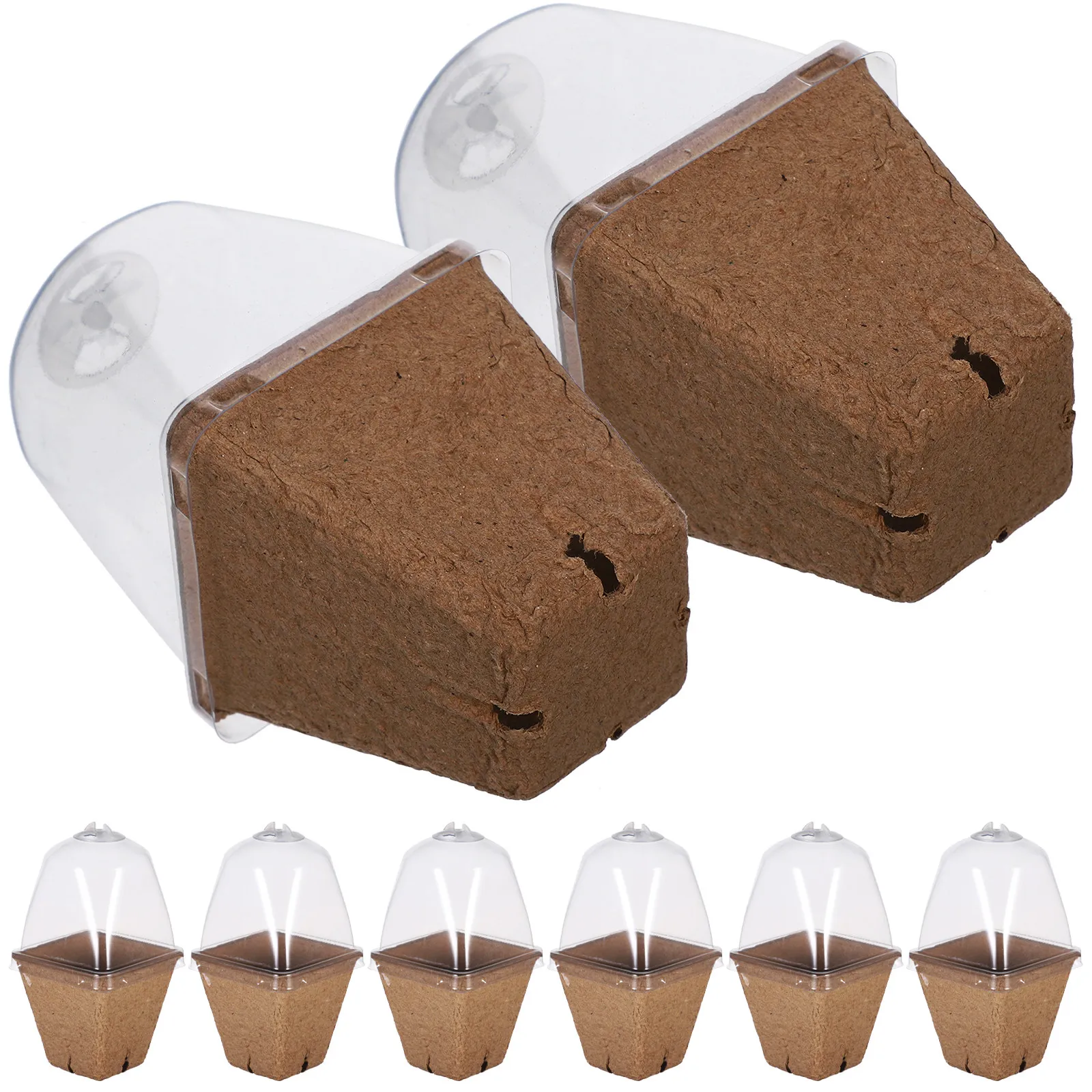 20Pcs Nursery Pots with Lid Drainage Holes Small Paper for Succulents Indoor Outdoor Gardening Seeds Starter Planter