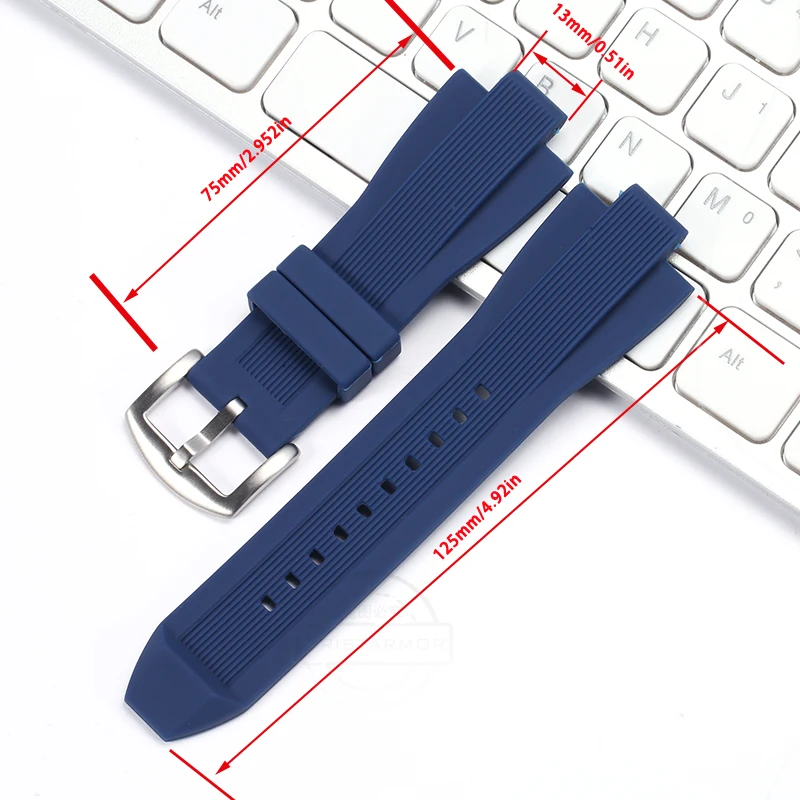 Silicone Suitable for Michael Kors Watchband MK9019 MK8295 MK8492 MK9020 Bracelet Soft Rubber Waterproof Diving 29mm*13mm Strap