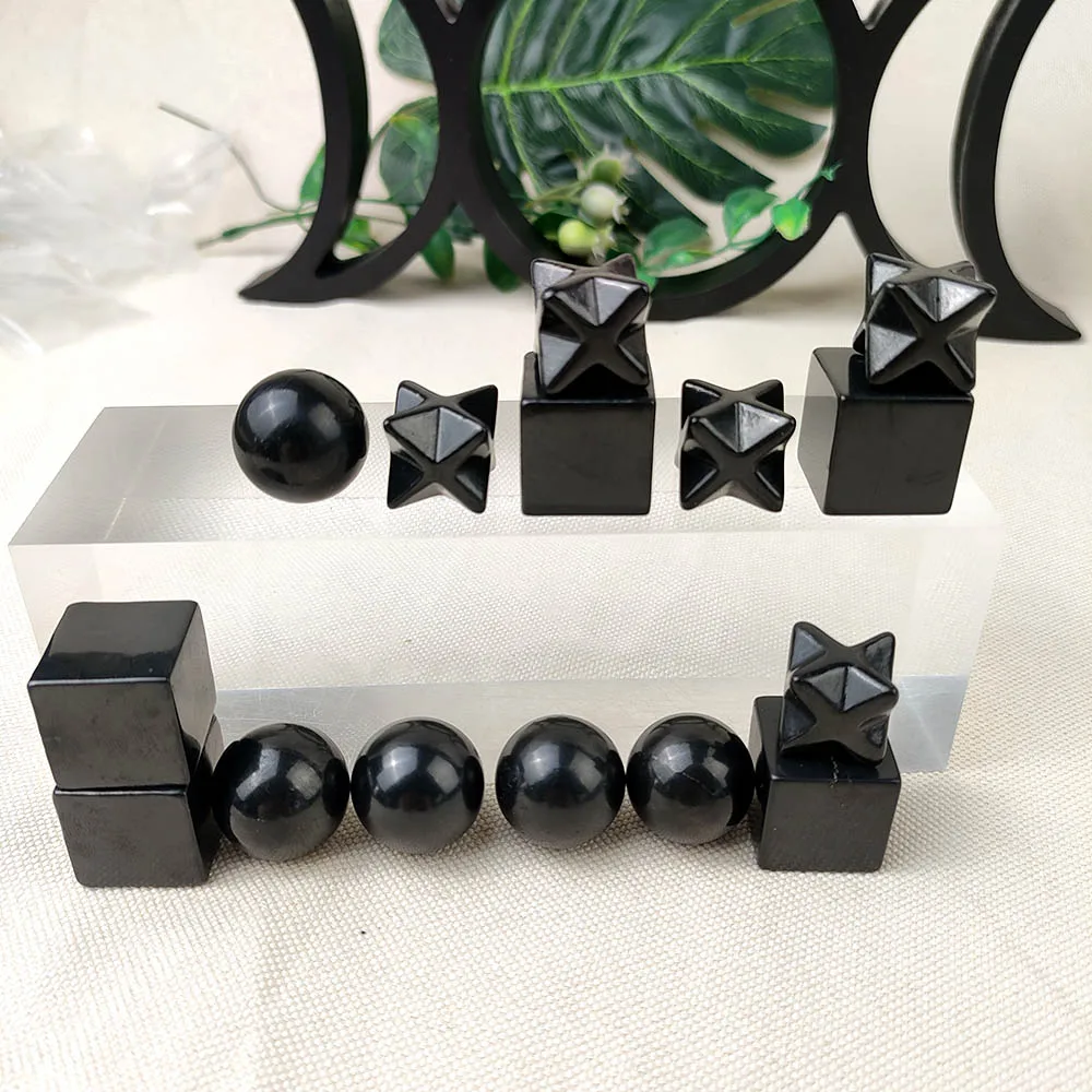 1Pc Black Russia Shungite Cube Melkaba Ball Sphere Natural Crystal Schungite Reiki Stone For Cleansing Meditation Yoga Fengshui