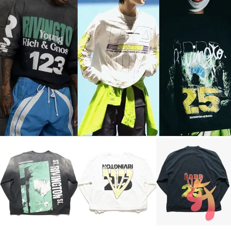 

Оверсайз RRR123, футболка с длинными рукавами, ретро стираные граффити, портретные выцветающие толстовки, повседневные уличные топы, мужские и женские пуловеры