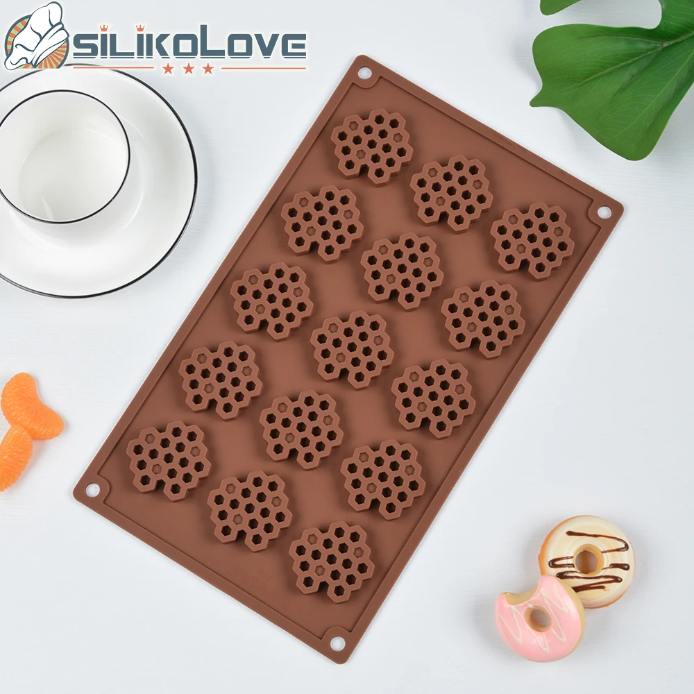 Honeycomb Mousse Cake Silicone Mold French Western Dot Lace Decorative Chocolate Mold Honeycomb Baking