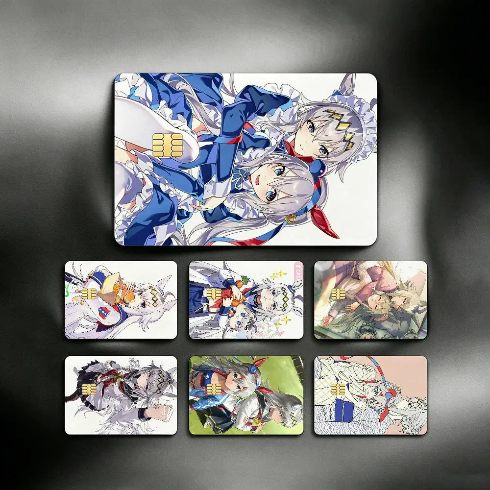 

Oguri Cap Tamamo Cross Umamusume Pretty Derby 4pcs 1Set HD Waterproof Card Skins Protective Stickers for Credit Bank Game Cards