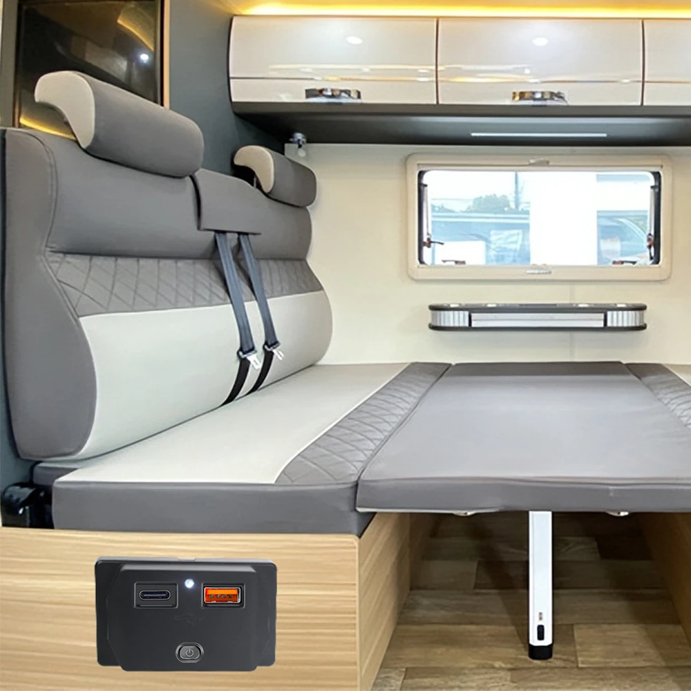 مقبس شاحن سيارة USB مزدوج ، فاصل شحن ، محول طاقة مخرج للسيارة ، شاحنة ، مركبة ، قارب ، RV ، QC3.0 ، PD ، 12 فولت ، 24 فولت ، 3.1A ، 4.2A