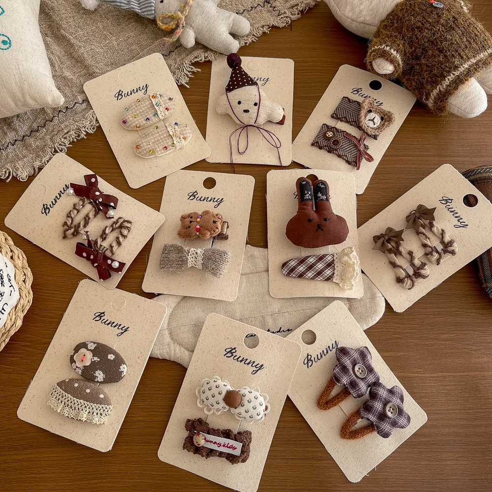 

Children's Hairpin Coffee Color Bow Star Hairpin Cartoon Bear Hair Clip Baby Girl Bangs Side Clip Kids Hair Accessories Headwear